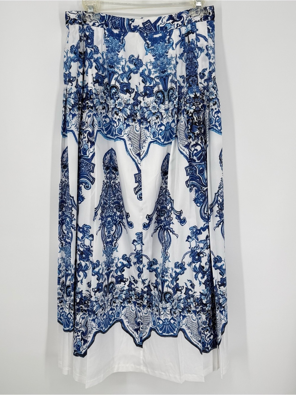 Soft Surroundings Women's Blue White Porcelain Print A-Line Maxi Skirt‎ Small